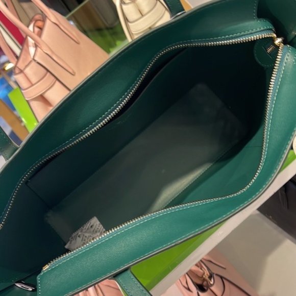 Kate Spade Cara Large Tote Monstera Leaves & Large Slim Bifold Wallet Cream Mult - Picture 13 of 16